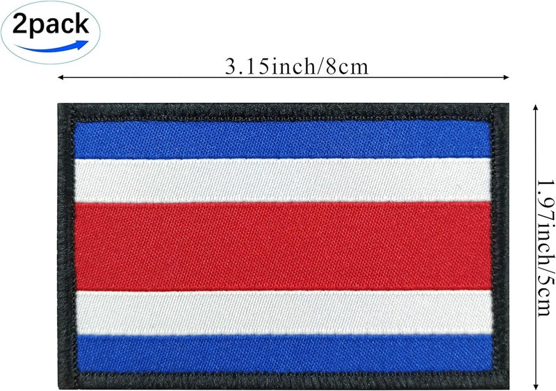 QQSD Costa Rica Flag Patch Costa Rican Tactical Patch - Hook and Loop Fastener, 2 Pack - Image 3
